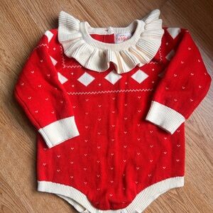 Cat & Jack Red and Cream Baby Romper